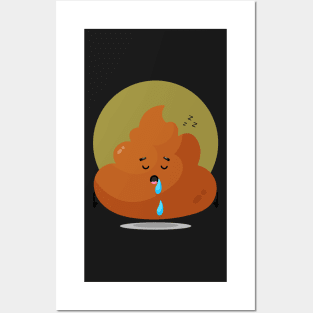 cute poop character sleeping Posters and Art